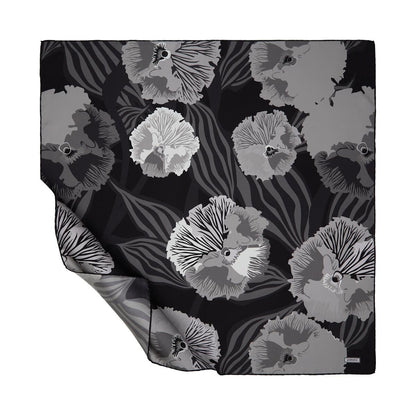 İpekevi Twill İpek Eşarp - Violet Desenli - Füme