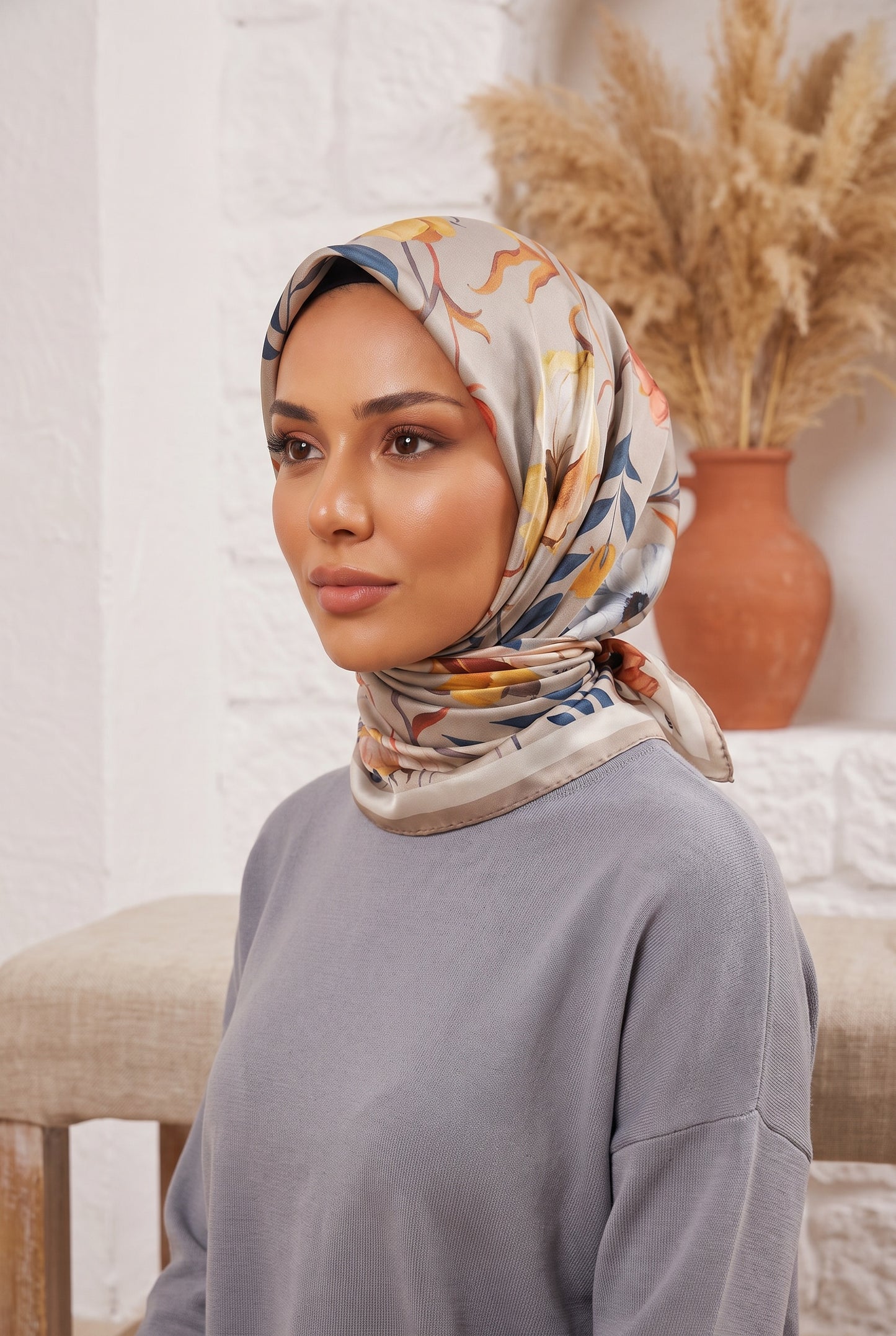 Armine Sport Twill Eşarp - 8740-92 Taş