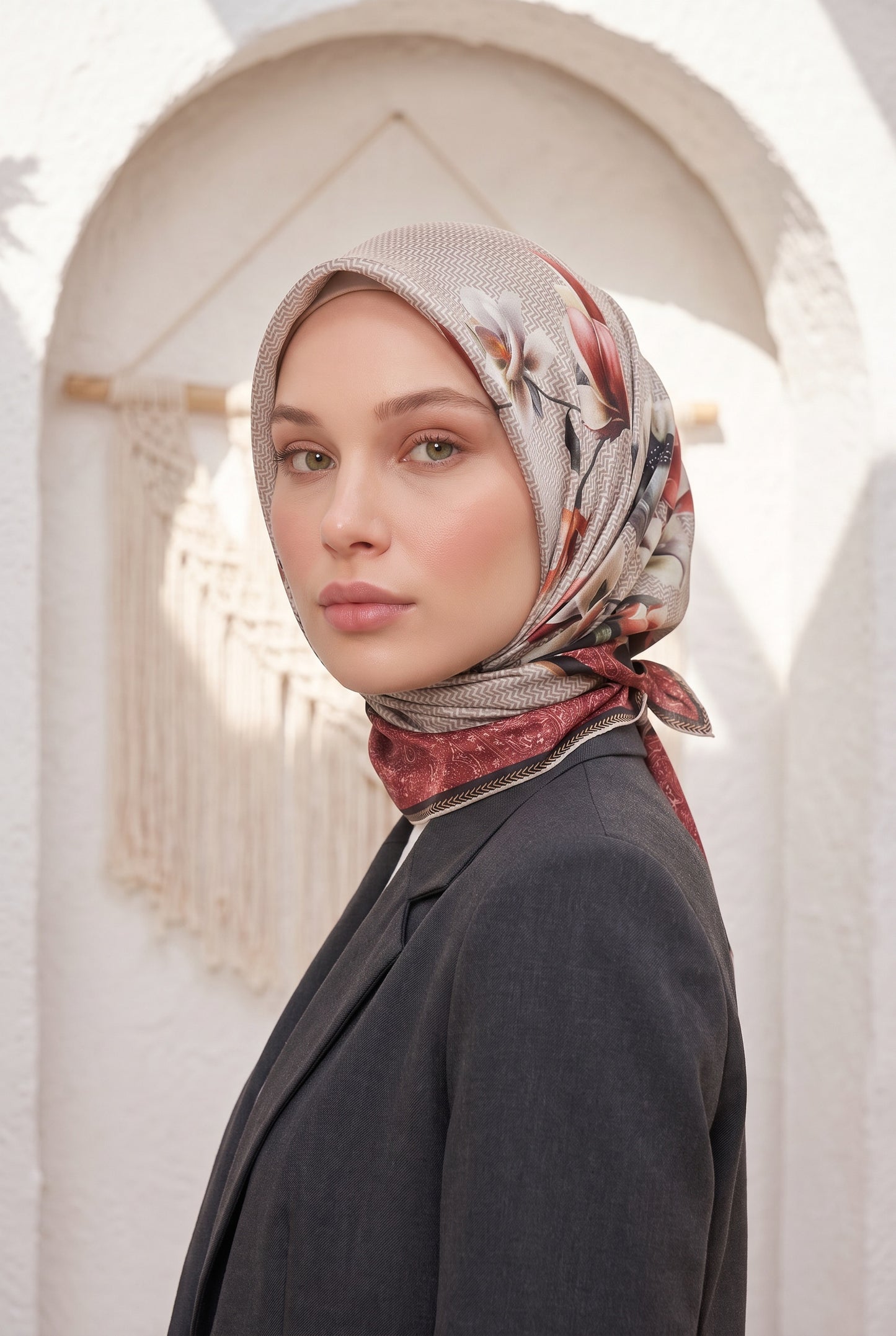 Armine Sport Twill Eşarp - 8532-36 Kırmızı