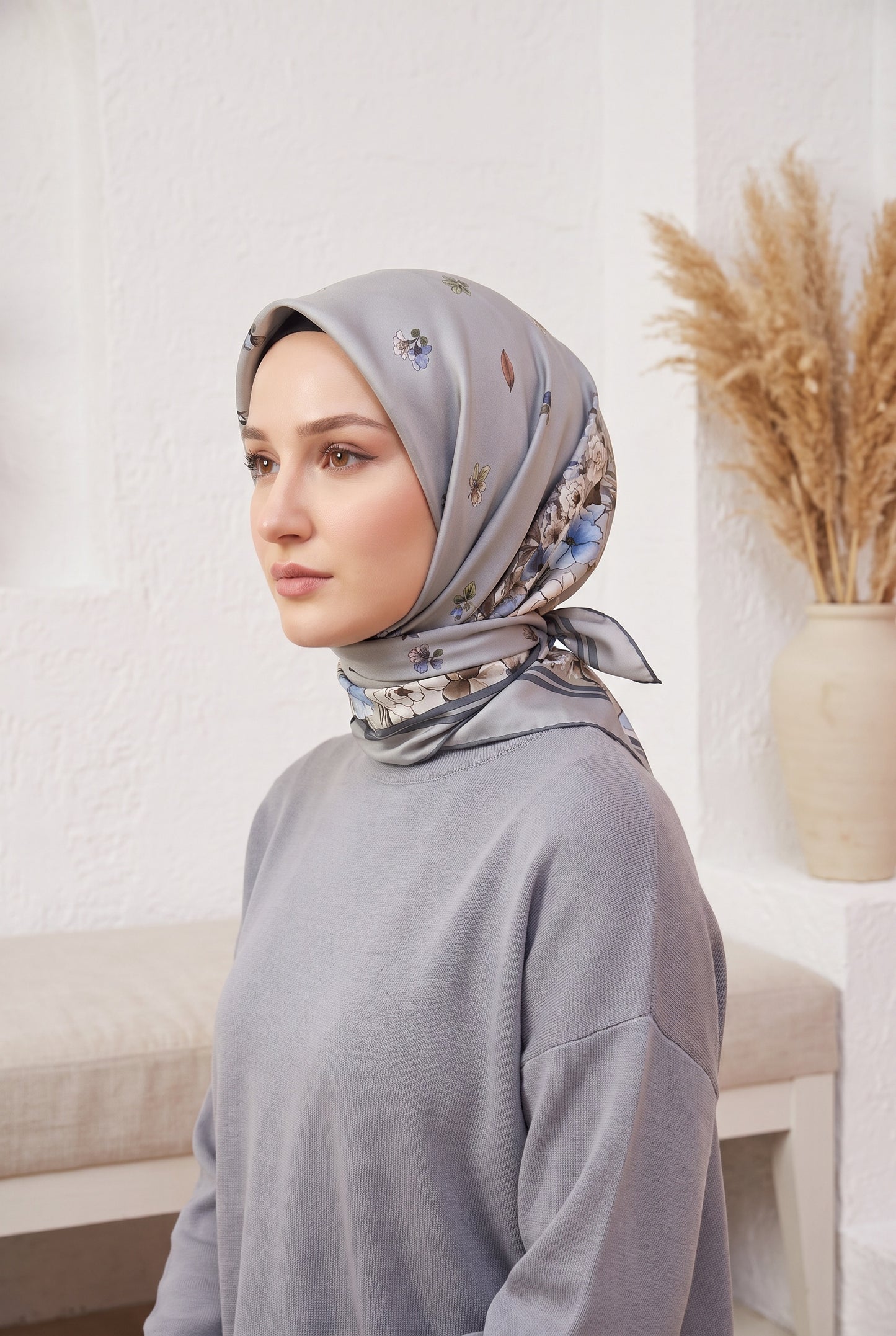 Armine Sport Twill Eşarp - 8533-93 Gri