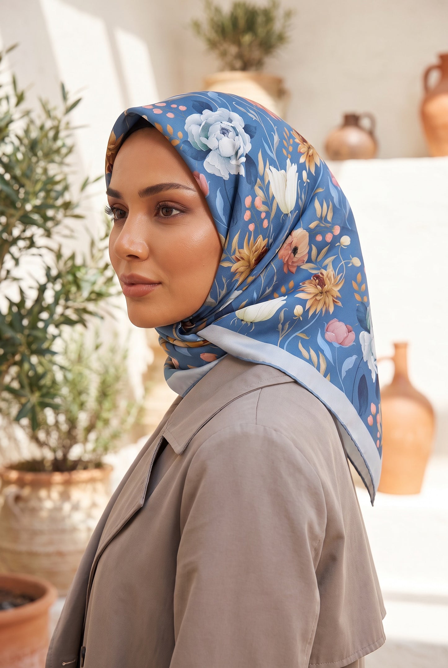 Armine Sport Twill Eşarp - 8740-91 Kot Mavi