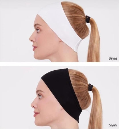 Lavender Silikonlu Bandana - Beyaz
