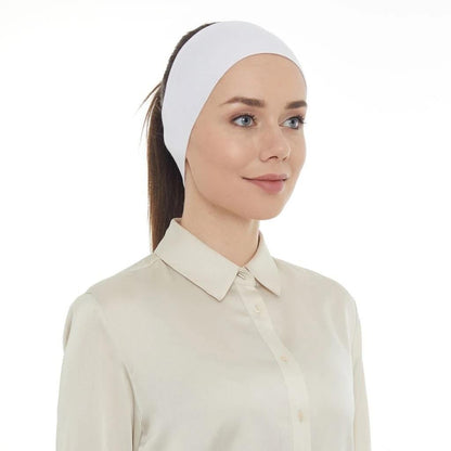 Lavender Silikonlu Bandana - Beyaz