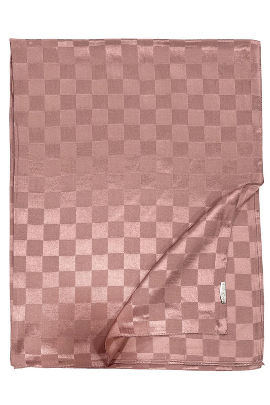 Levidor Jakarlı Şal - Dama - Pudra