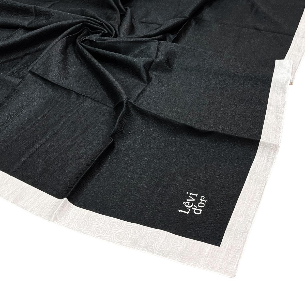 Levidor Monogram Eşarp - Siyah Beyaz