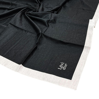 Levidor Monogram Eşarp - Siyah Beyaz
