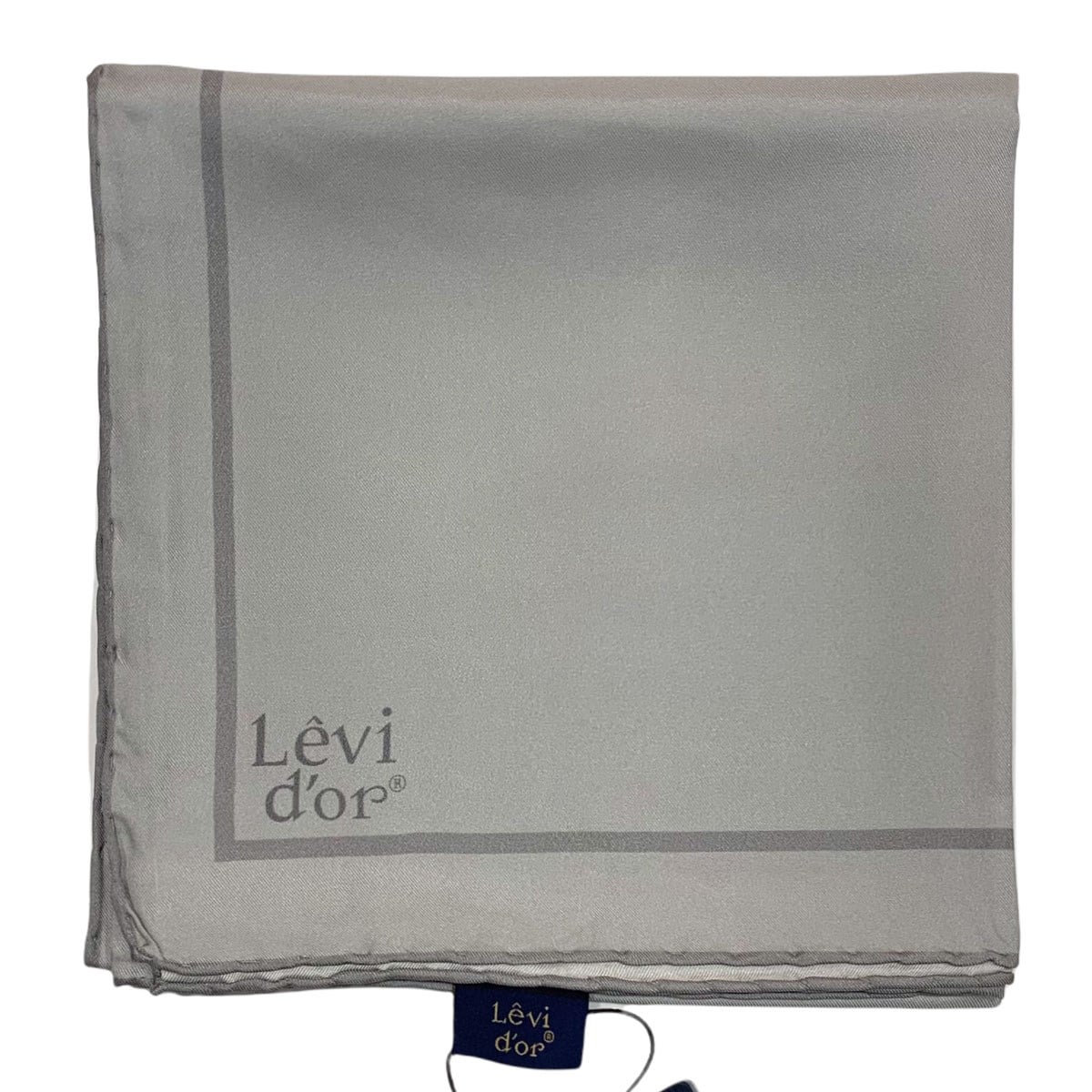 Levidor Şeritli Düz Twill İpek Eşarp - Gümüş