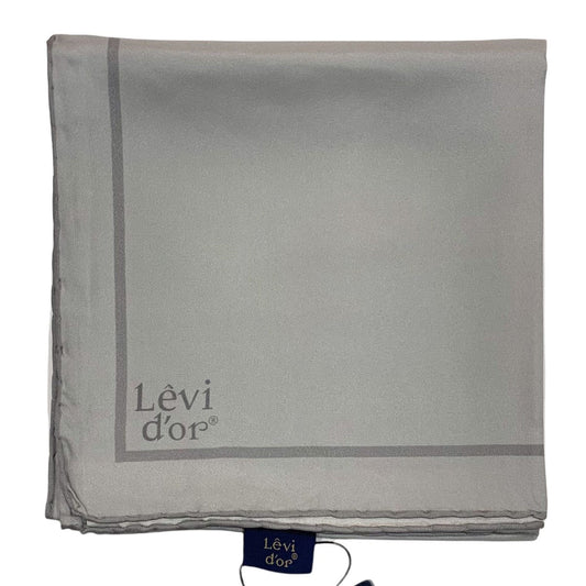 Levidor Şeritli Düz Twill İpek Eşarp - Gümüş