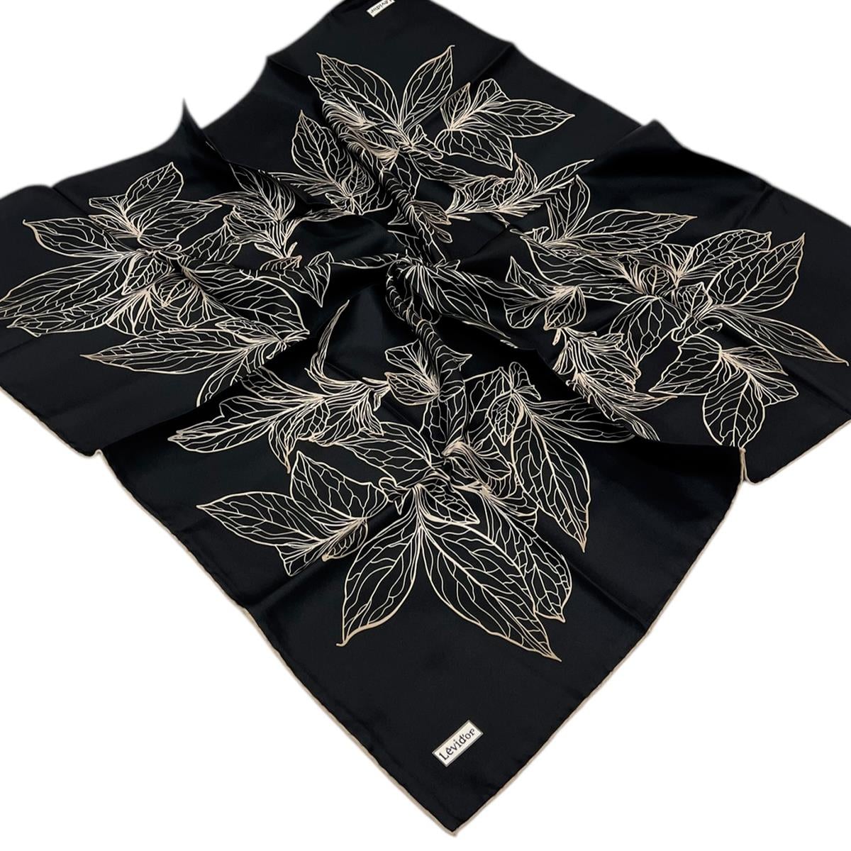 Levidor Twill İpek Eşarp - 2047 - Siyah Vizon