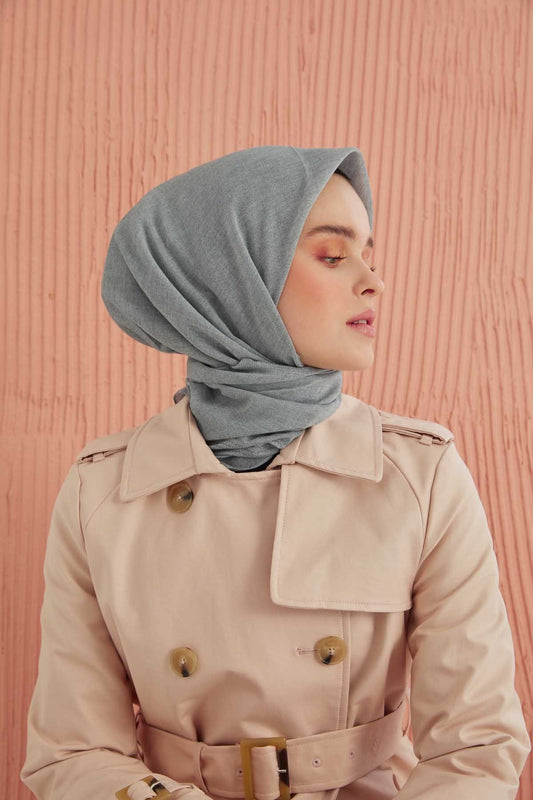 Miray Düz Pamuk Eşarp - Gümüş