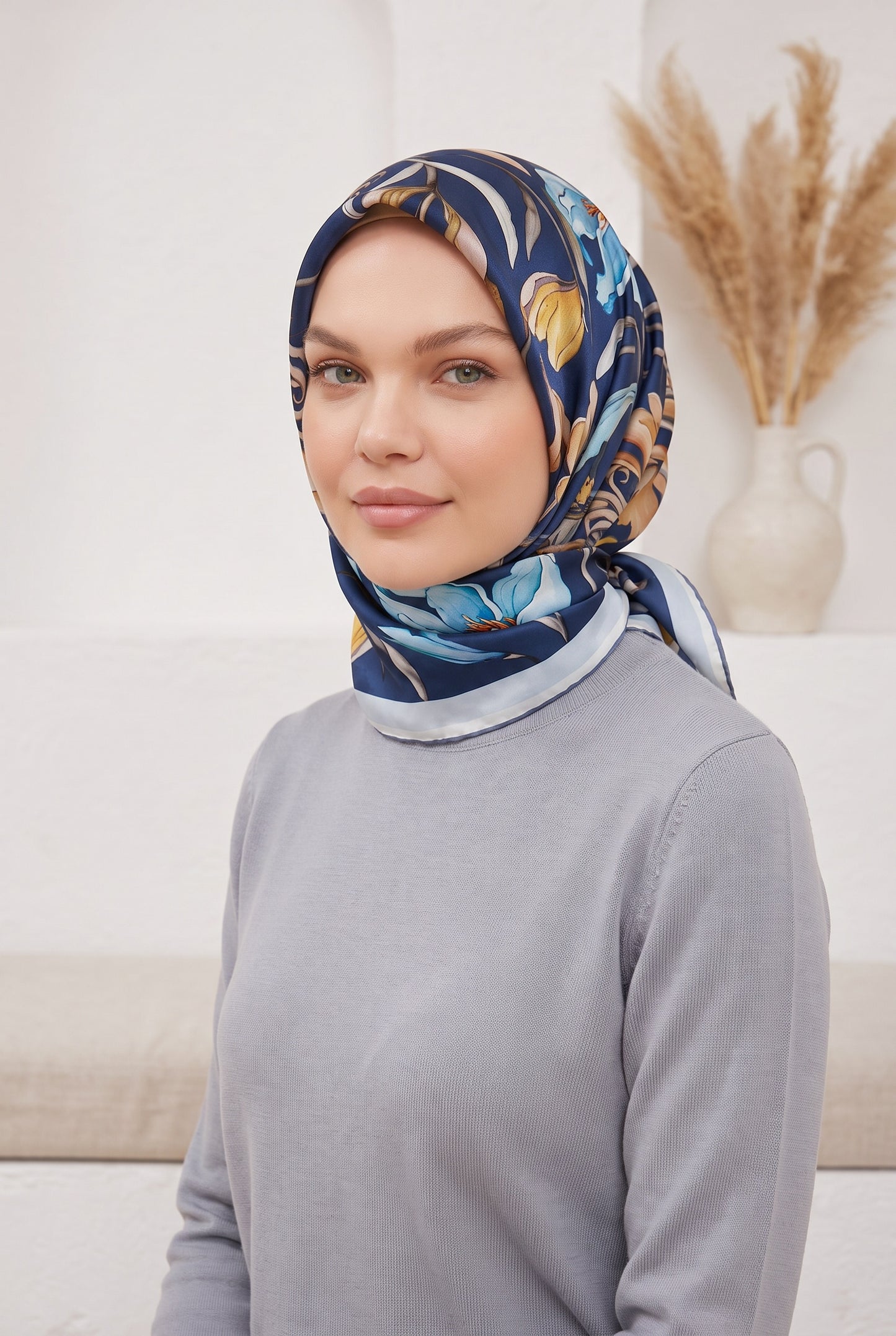 Armine Sport Twill Eşarp - 8825-39 Lacivert