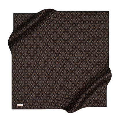 Pierre Cardin İpek Eşarp - 8631438-912 Siyah Kahve
