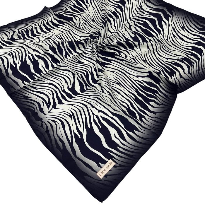 Pierre Cardin İpek Eşarp - 8652438-921 Lacivert Beyaz Twill