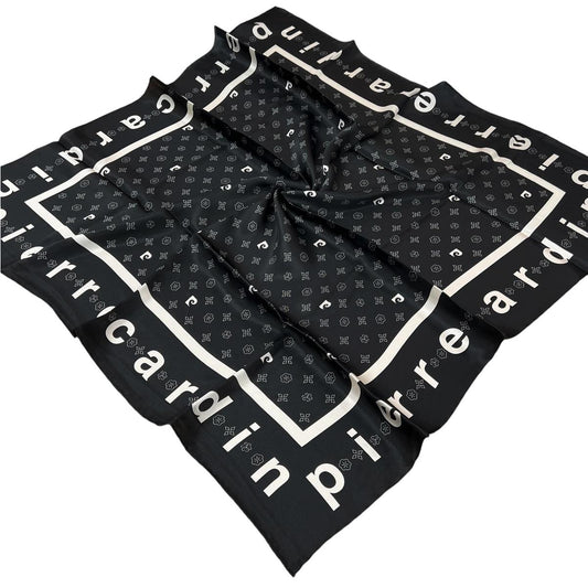Pierre Cardin İpek Eşarp - 8940438-911 Siyah Beyaz Twill