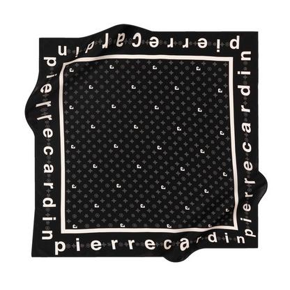 Pierre Cardin İpek Eşarp - 8940438-911 Siyah Beyaz Twill