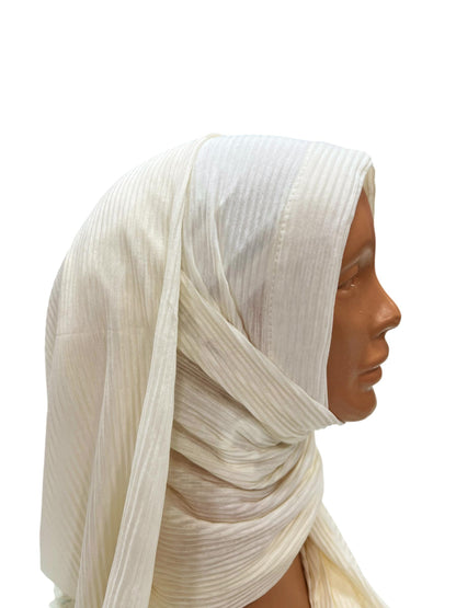 Pratik Piliseli Şal - Krem