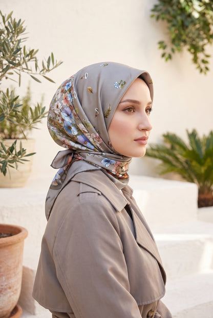 Armine Sport Twill Eşarp - 8533-92 Koyu Taş