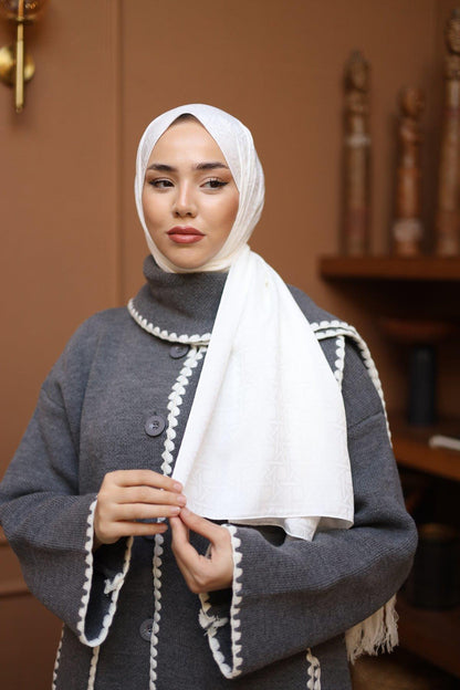 Silk Home Deluxe Şal - 40003 İnci Beyaz