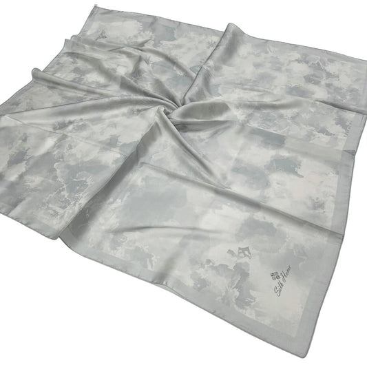 Silk Home Desenli Shiny Eşarp - 8647 - Açık Gümüş