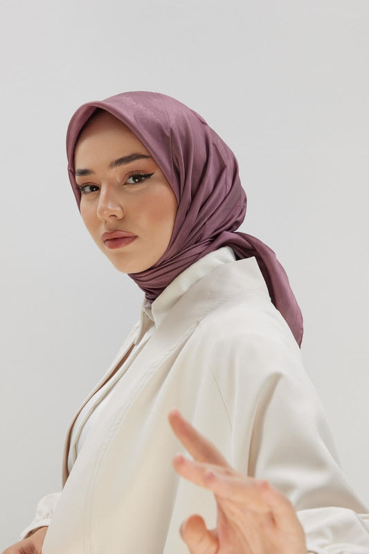 Silk Home Desenli Shiny Eşarp - 8647 - Koyu Gül Kurusu