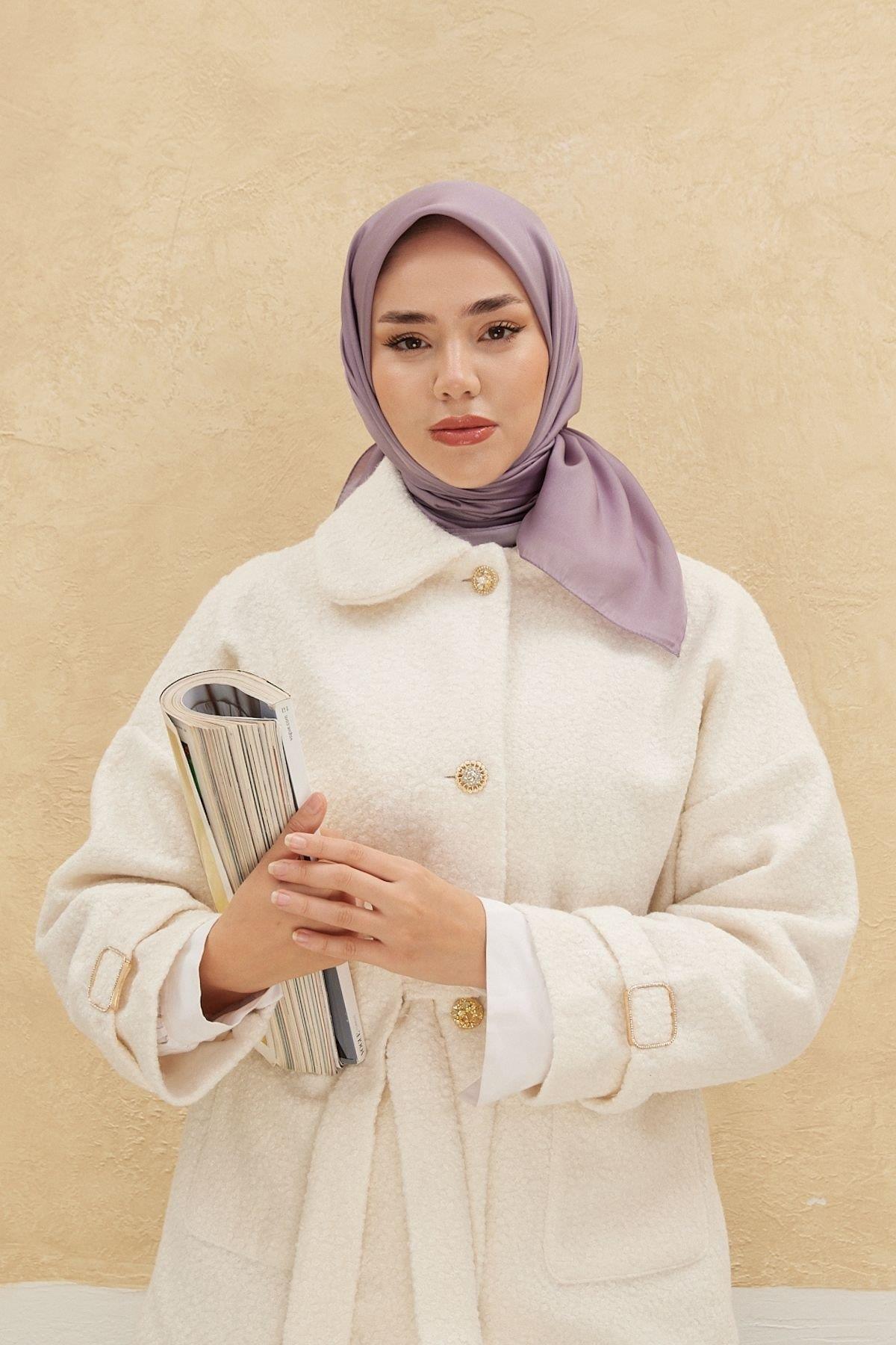 Silk Home Düz Shiny Eşarp - Erguvan