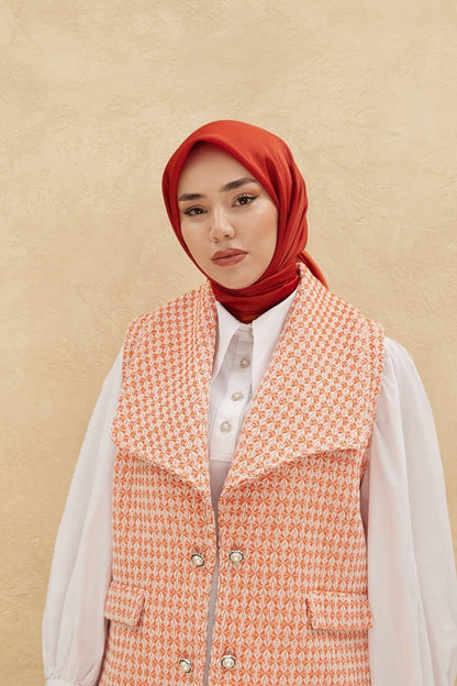 Silk Home Düz Shiny Eşarp - Kiremit