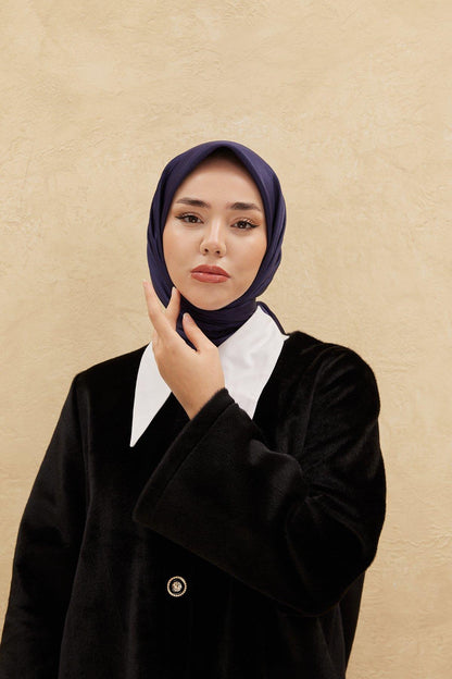 Silk Home Düz Shiny Eşarp - Koyu Lacivert