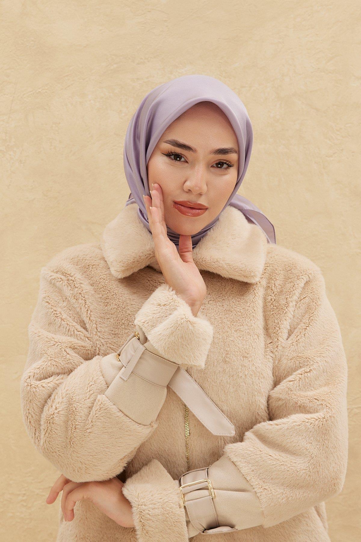 Silk Home Düz Shiny Eşarp - Lila