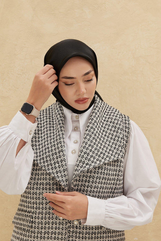Silk Home Düz Shiny Eşarp - Siyah