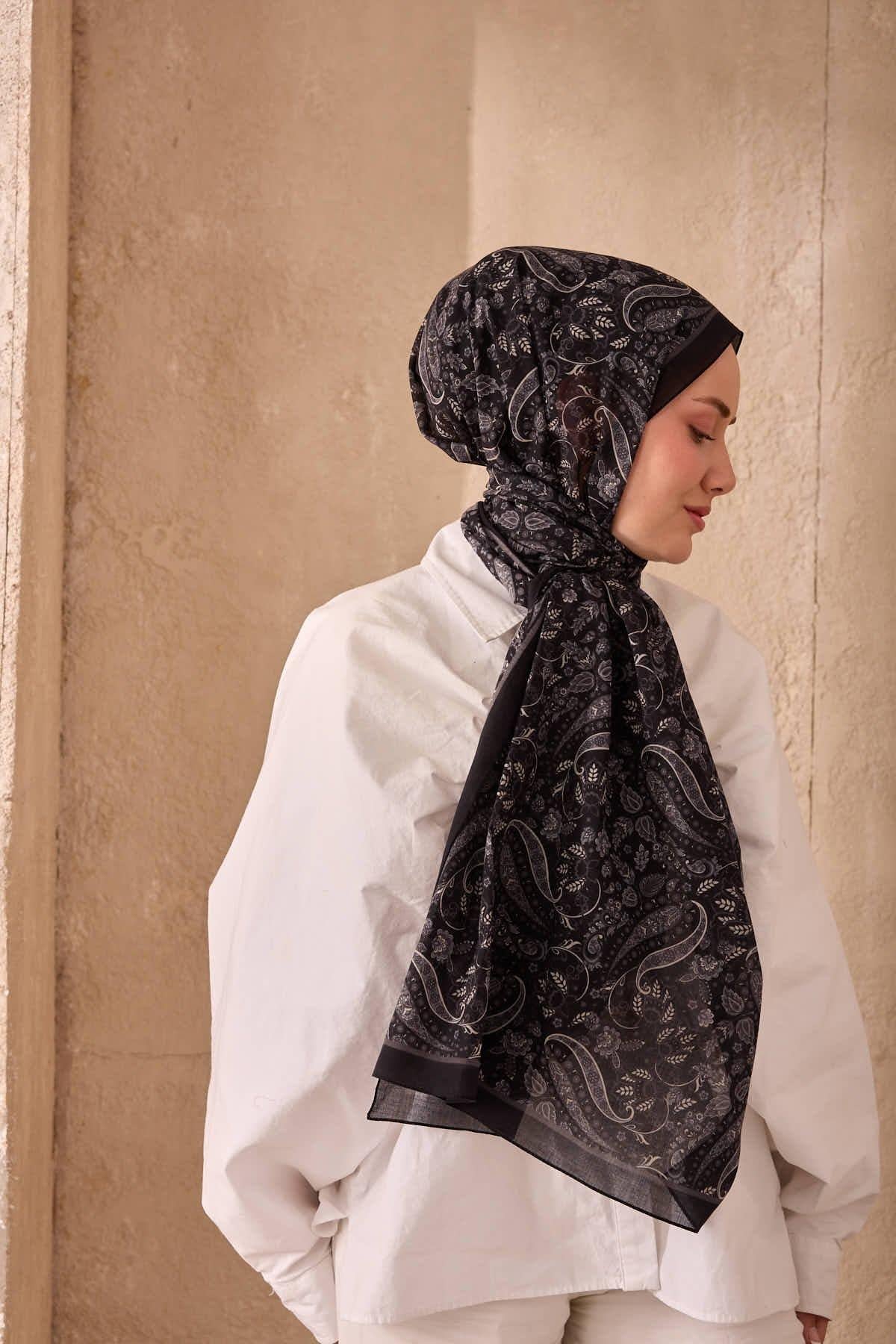 Silk Home Nariya Şal - 90009 - Siyah Gri