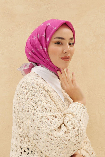 Silk Home Olinda Eşarp - Fuşya Gri