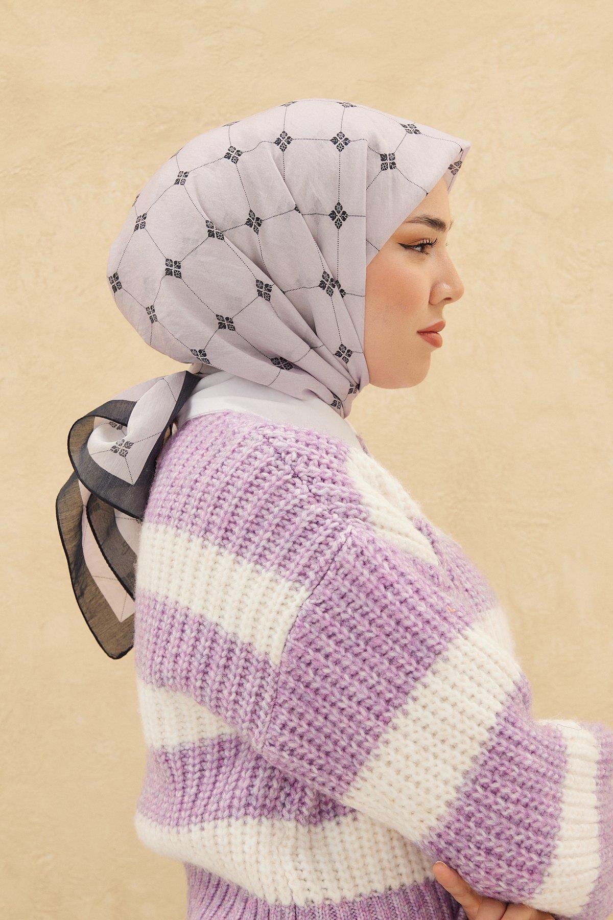 Silk Home Olinda Eşarp - Açık Lila Lacivert