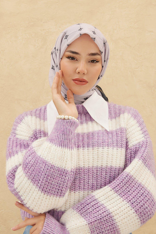 Silk Home Olinda Eşarp - Açık Lila Lacivert