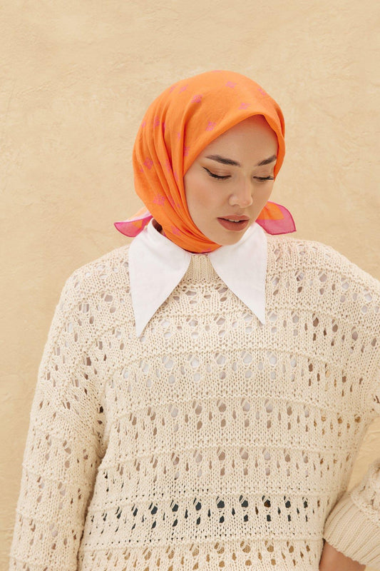 Silk Home Olinda Eşarp - Turuncu Fuşya