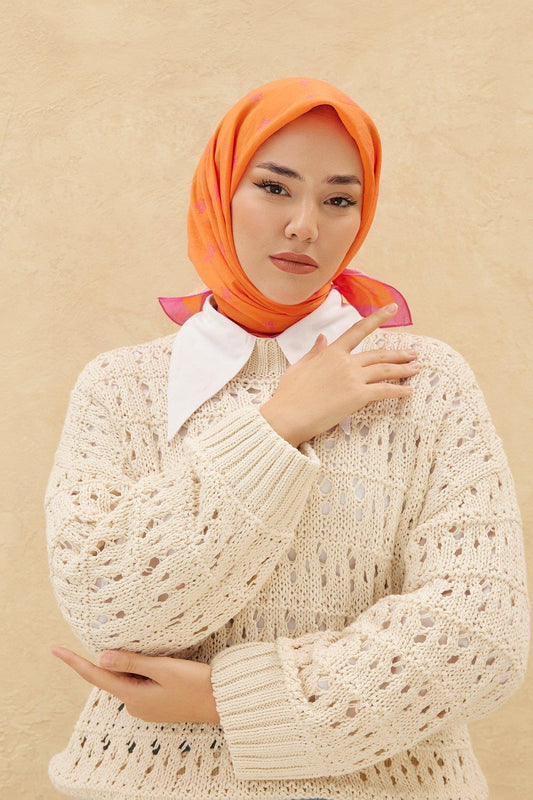 Silk Home Olinda Eşarp - Turuncu Fuşya
