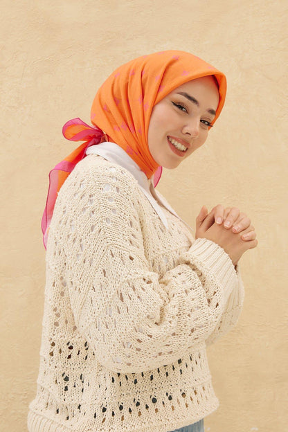 Silk Home Olinda Eşarp - Turuncu Fuşya