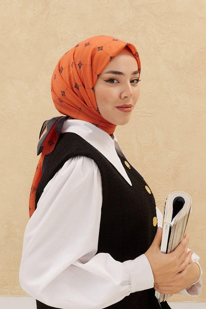 Silk Home Olinda Eşarp - Turuncu Siyah