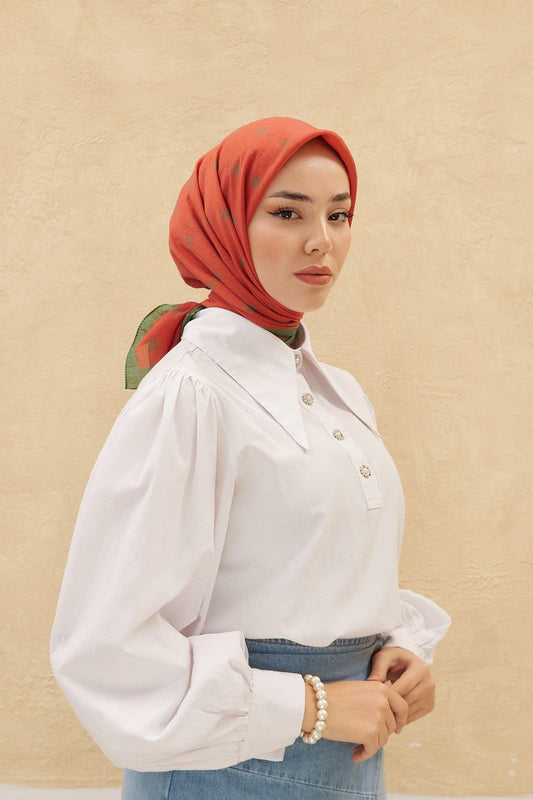 Silk Home Olinda Eşarp - Turuncu Yeşil