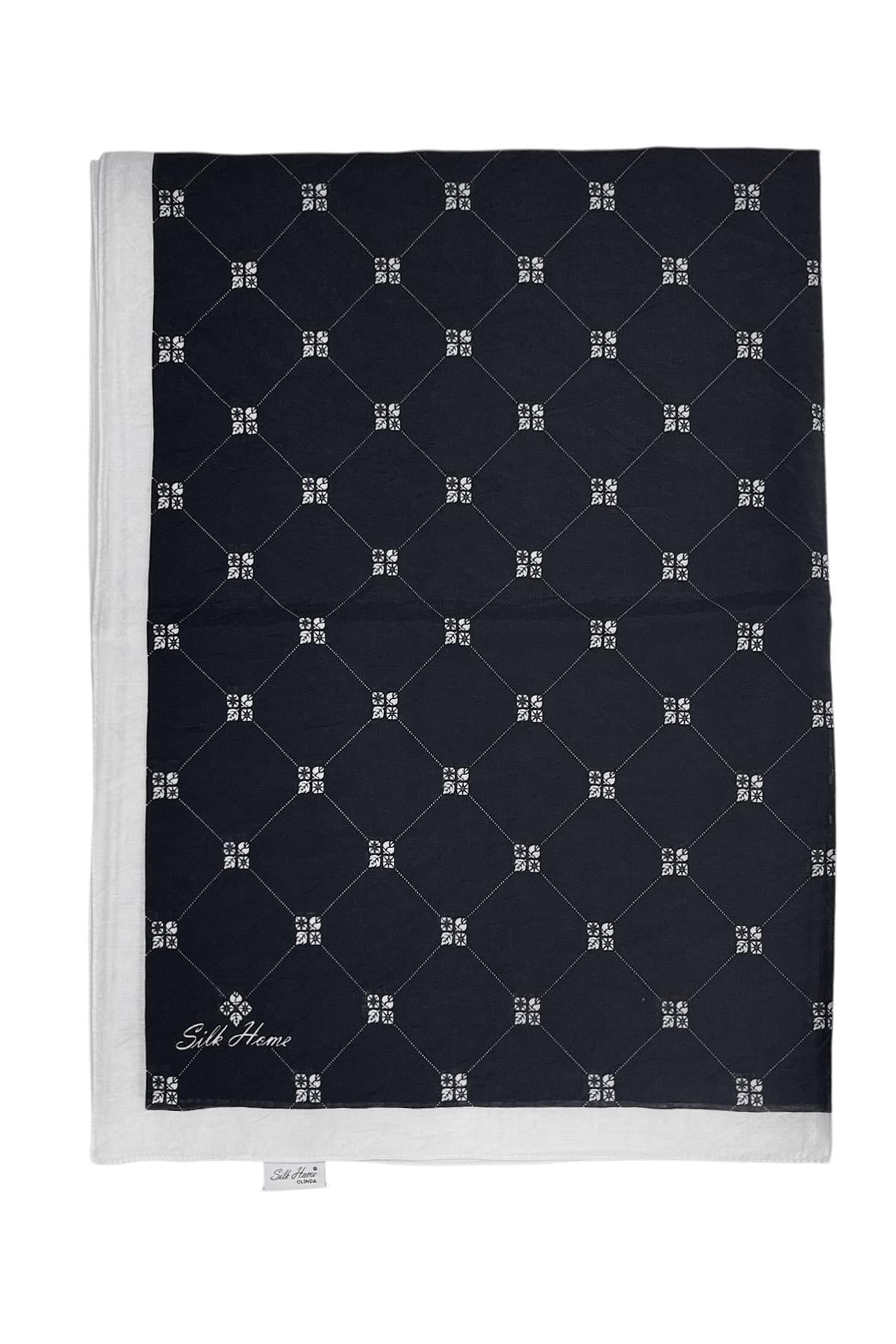 Silk Home Olinda Şal - 49003 - Mat Siyah Beyaz