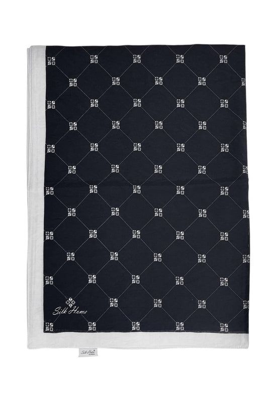Silk Home Olinda Şal - 49003 - Mat Siyah Beyaz