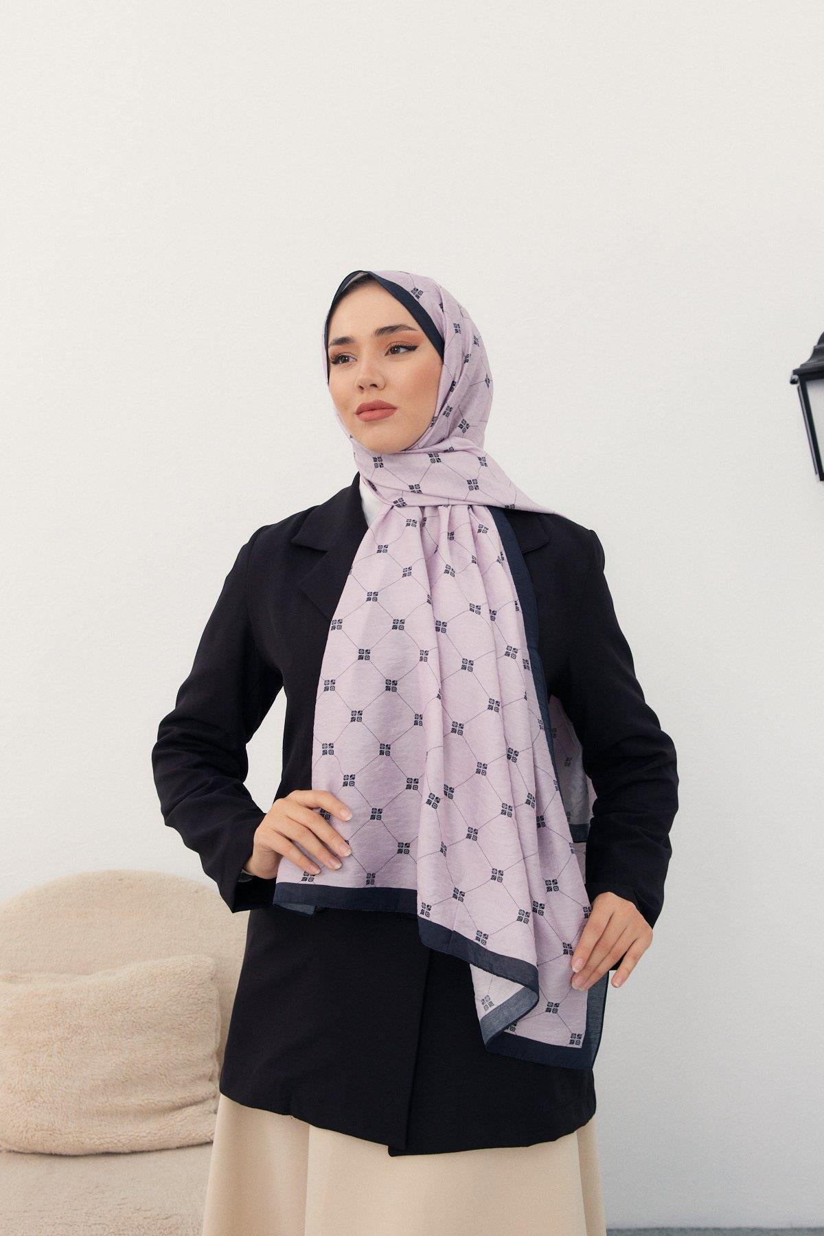 Silk Home Olinda Şal - 49003 - Açık Lila Lacivert