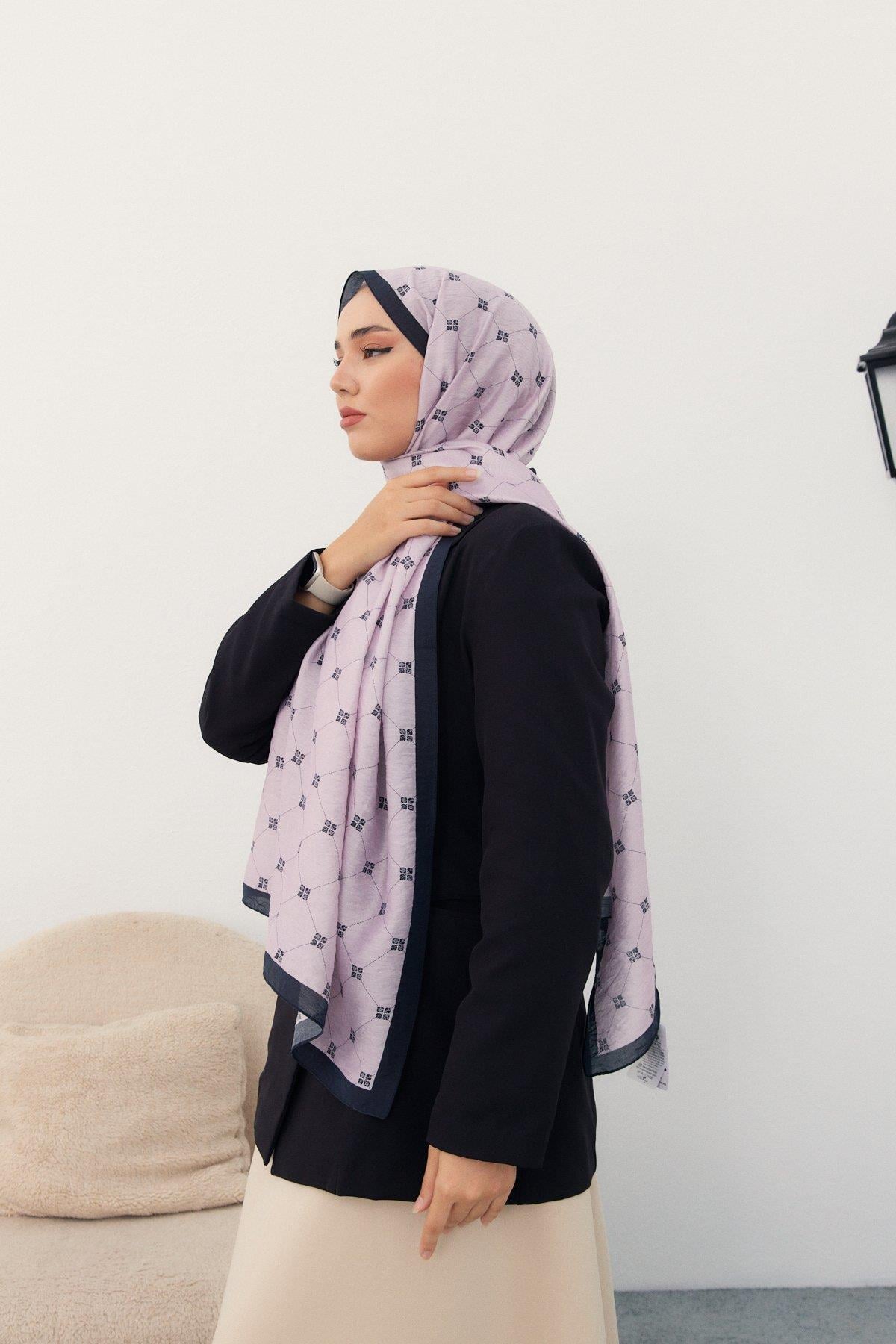 Silk Home Olinda Şal - 49003 - Açık Lila Lacivert
