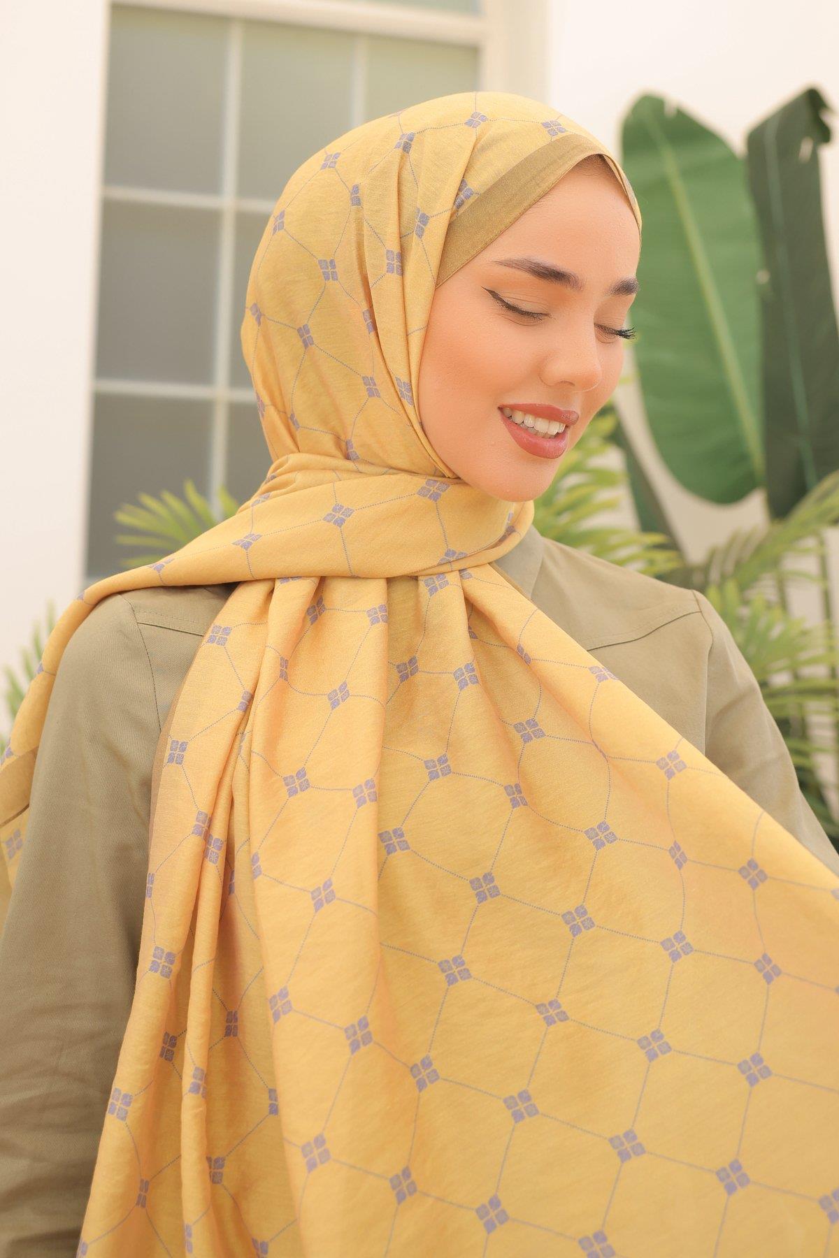 Silk Home Olinda Şal - 49003 - Sarı Yeşil Mavi