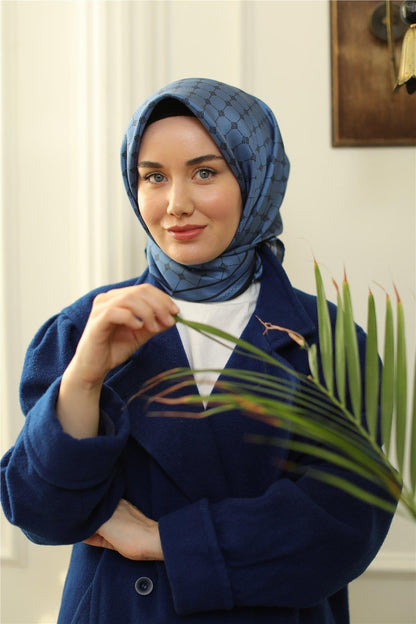 Silk Home Twill İpek Eşarp - 11393-08 İndigo Lacivert