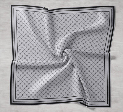 Silk Home Twill İpek Eşarp - 11393-17 Gümüş Siyah