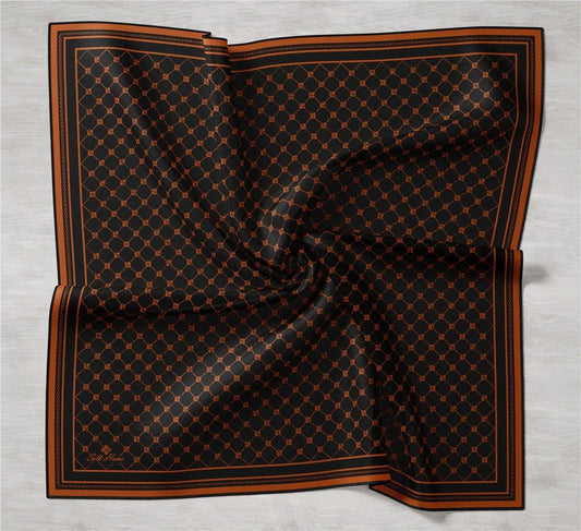 Silk Home Twill İpek Eşarp - 11393-28 Siyah Bakır