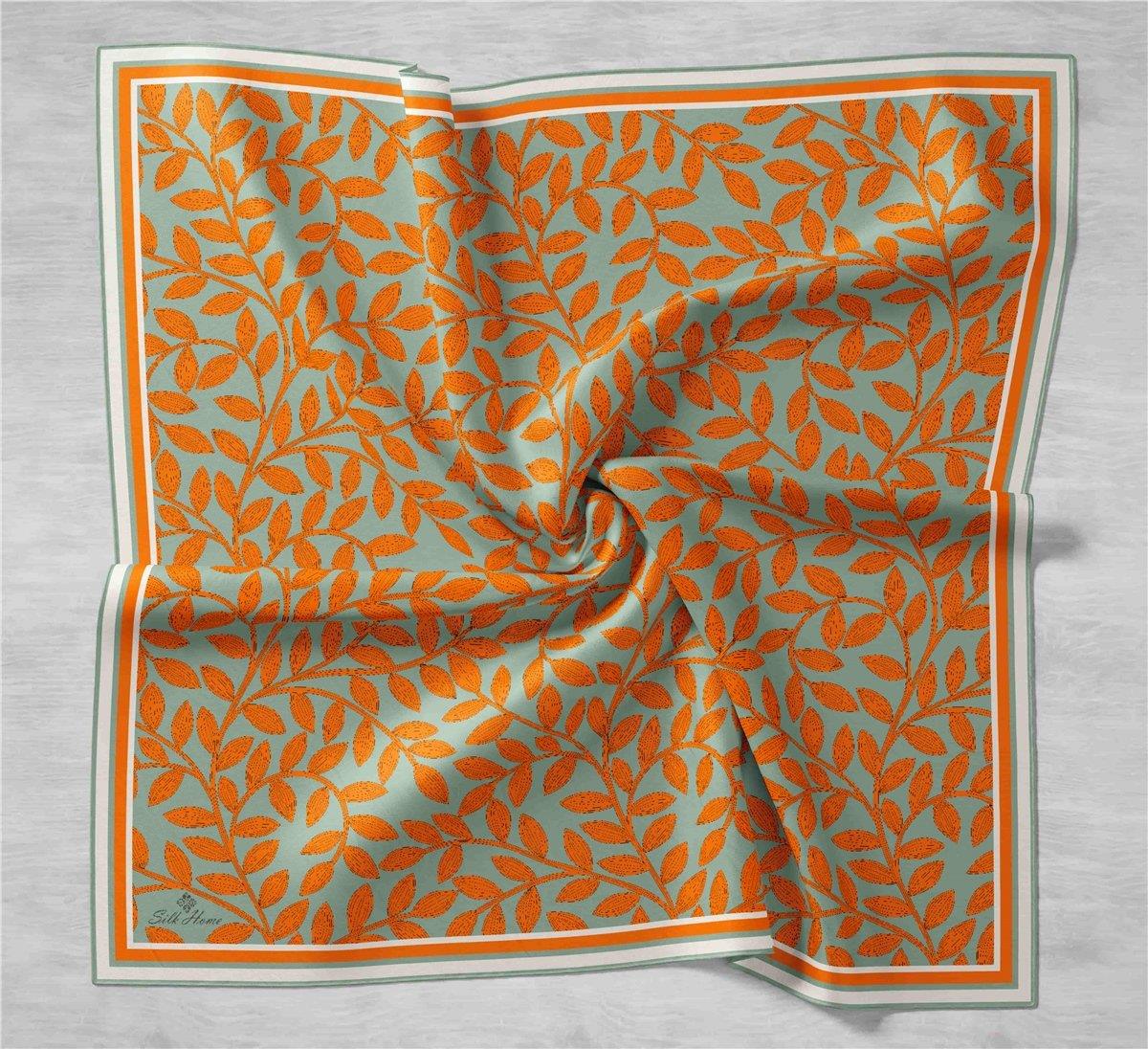 Silk Home Twill İpek Eşarp - 11397-49 Çağla Turuncu