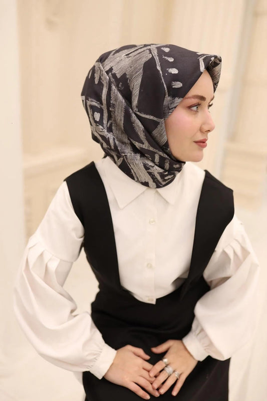 Silk Home Twill İpek Eşarp - 11462-05 Füme Gri