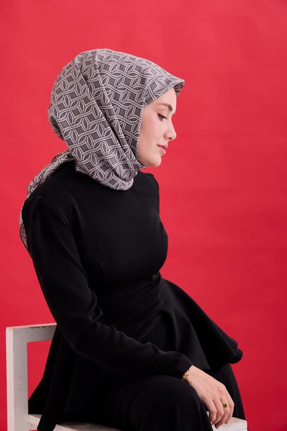 Silk Home Twill İpek Eşarp - 11479-10 Koyu Gri Gümüş