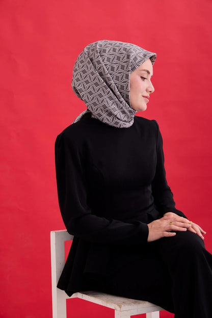 Silk Home Twill İpek Eşarp - 11479-10 Koyu Gri Gümüş